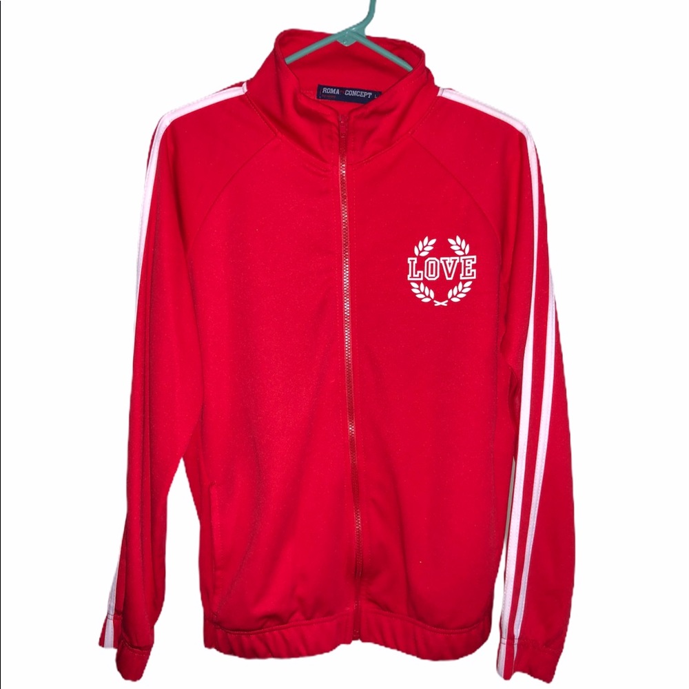 Red Love Workout Zip Up Jacket